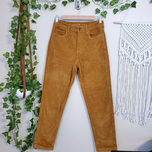 yellow corduroy mom jeans